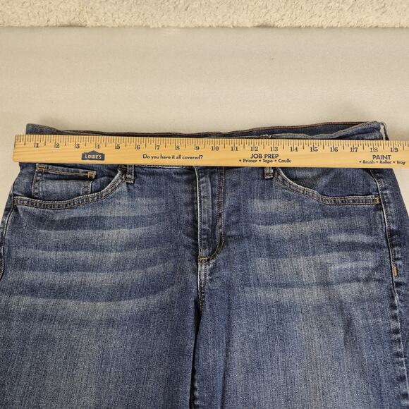 Eddie Bauer Women’s 14 Flannel Lined Jeans Dark Wash Straight Leg Stretch Winter - Picture 3 of 9